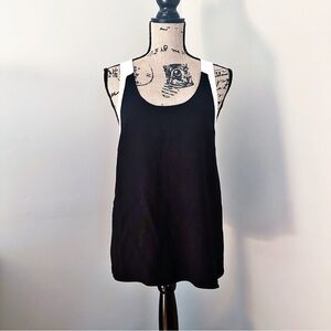 Tibi Black Tank with White Straps